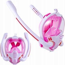 MASKA DO SNORKELINGU Z DWOMA FAJKAMI SM-14 S/M różowa
