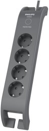 Listwa zasilająca Philips przeciwprzepięciowa 4 gniazda 2 m czarna (SPN3140A/58)