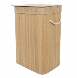 Bambusowy kosz na pranie z pokrywą, 80 l