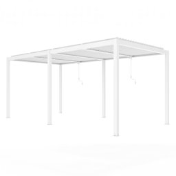 PERGOLA OGRODOWA LUXE 5.8x4M ALUMINIOWA Z MANUALNYM OTWIERANIEM DACHU BIAŁA