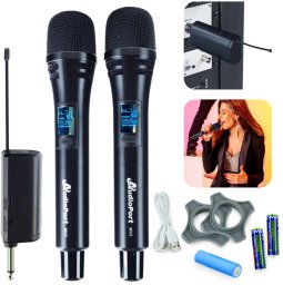 Zestaw 2 mikrofonów bezprzewodowych dorecznych UHF z odbiornikiem Audioport MV2 one size