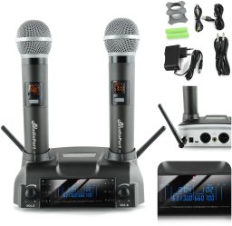 Zestaw mikrofonów bezprzewodowych doręcznych UHF+ stacja ładująca Audioport MCD-U2 one size