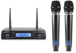 Zestaw mikrofonowy bezprzewodowy 2x mikrofon UHF Vonyx WM62 one size