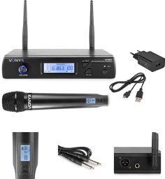 Mikrofon Vonyx Zestaw mikrofonowy bezprzewodowy UHF WM61 one size