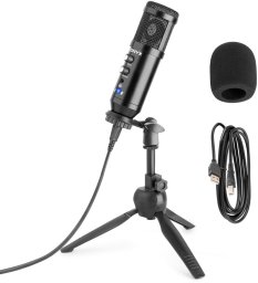 Mikrofon studyjny USB Vonyx CM320B ze statywem stołowym - czarny one size