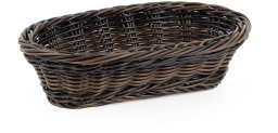 Koszyk owalny z polirattanu 225x130x55 mm, czarnobrązowy | TECHNICA, Gold Line