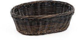 Koszyk owalny z polirattanu 250x190x80 mm, czarnobrązowy | TECHNICA, Gold Line