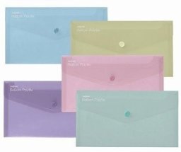 Teczka kopertowa DL pastel mix (5szt) EDUKAMP