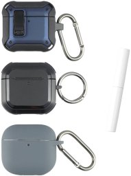 4smarts Case Set Alpha AirPods 4,3er Set blau,grau,schwarz