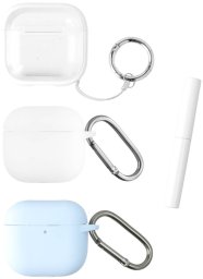 4smarts Case Set Omega AirPods 4, 3er Set weiß, hellblau