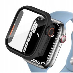 Etui 360 Defense360 z szybką do Apple Watch 7/8/9 45mm, czarno-pomarańczowe