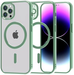 Etui Magsafe Magnetyczne do Apple iPhone 14 Pro Max, przezroczyste miętowe