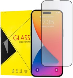 Szkło Hartowane do iPhone 15 Pro Max, Przezroczyste z Czarną Ramką
