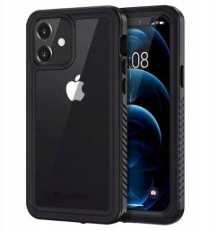 Etui Supero wodoodporne FS do iPhone 12, czarno-szare