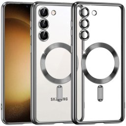 Etui Supero magnetyczne tpuplating do Galaxy S23 plus, przezroczysto-szare