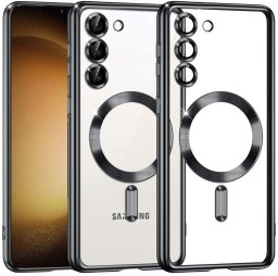 Etui Supero magnetyczne tpuplating do Galaxy S23 plus, przezroczysto-czarne