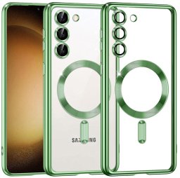 Etui Supero magnetyczne tpuplating do Galaxy S23 plus, przezroczysto-zielone