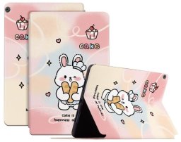 Etui Slimcase do Samsung Galaxy Tab A8 10.5, Różowe z Motywem Szczęśliwego Królika