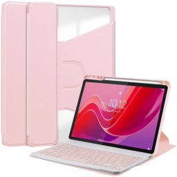 Etui z klawiaturą Supero Bluetooth do Lenovo Tab M11 / K11E TB-330FU/TB-330XU/TB-331FC, różowe