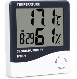 Termometr elektroniczny lcd wew. zegar data alarm