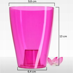 KADAX Doniczka Osłonka Na Storczyk Kwietnik Plastikowa Kwiaty 9cm Różowa