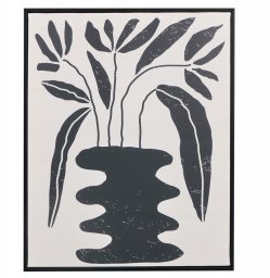 Ramka Giftdecor Obraz w czarnej ramie z motywem roślinnym EMBER, 40 x 50 cm