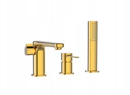 Invena bateria wannowa 3-otworowa Glamour, złoty BW-02-S09-V