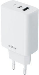 Maxlife ładowarka sieciowa PD QC MXTC-10-20AC 1x USB-C 1x USB 20W biała