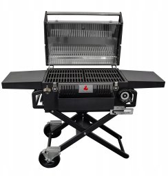 Duży Grill węglowy LUX premium stalowy HEATWAVE z żeliwnym rusztem 139x57x100 cm