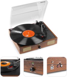 Gramofon RP106W Fenton głośniki USB brązowy one size