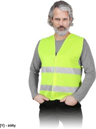 OX-LUMI - Kamizelka ostrzegawcza z dwoma poziomymi pasami odblaskowymi - pomarańczowy S