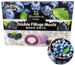 Mochi z podwójnym nadzieniem borówki i śmietanka double filling japońskie owocowe ciastka ryżowe180g