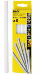 Hot glue sticks 11.2 mm x 200 mm, white, 5 pcs.