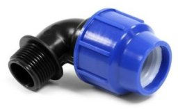 Lovrin MALE ELBOW Ø25X1 PERLA BLUE