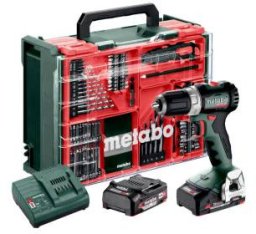 METABO.BS 18 L BL Set Mobile workshop + 2 Li-Ion batteries 18V/2.0 Ah with charger SC 30 + 74 elements