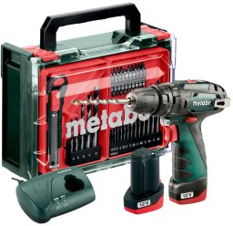 METABO.PowerMaxx SB Basic Set Mobile workshop + 2 Li-Ion batteries 12V/2.0 Ah with charger LC 40 + 41 elements