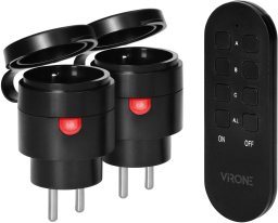 Orno Zestaw bezprzewodowych gniazd MINI, sterowanych pilotem 2+1, 2300W, IP44