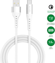 Kabel USB 4smarts USB-A - USB-C 1.5 m Biały (541455)