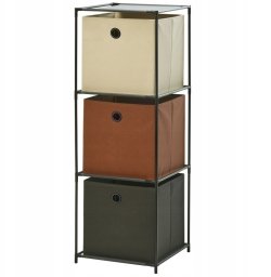 Regał z trzema materiałowymi koszami, 35 x 35 x 102 cm