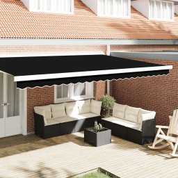 vidaXL Faseta markizy dla ramy 5 m Czarny 4.8x0.2 m