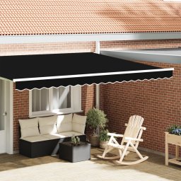 vidaXL Listwa markizy na ramę 4.5 m Czarna 4.3x0.2 m
