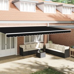 vidaXL Fasada markizy 6 m Czarna 5.8x0.2 m