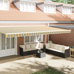VidaXL Markiza na ramę 6 m zielona i żółta 5.8x0.2 m