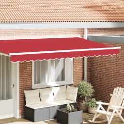 vidaXL Markiza falbanka 3,5 m Czerwona 3,3x0,2 m