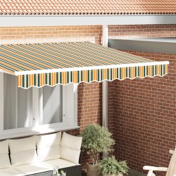 vidaXL Markiza fasadowa na ramę 3 m Zielona i Żółta 2.8x0.2 m