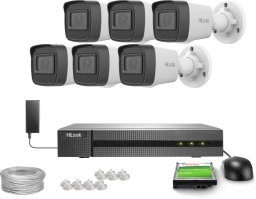 Zestaw do monitoringu 6x IPCAM-B2-P Full HD, PoE, IR 20m, HiLook Hikvision
