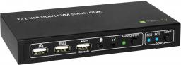 Przełącznik Techly 2-portowy przełącznik KVM HDMI/USB 2x1 z audio