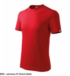 Base - ADLER - Base - Koszulka unisex, 160 g/m2, 100 % bawełna, 85 % bawełna, 15 % wiskoza - czerwony 07 (brand label) M