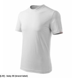 Base - ADLER - Base - Koszulka unisex, 160 g/m2, 100 % bawełna, 85 % bawełna, 15 % wiskoza - biały 00 (brand label) L