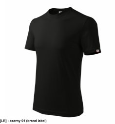 Base - ADLER - Base - Koszulka unisex, 160 g/m2, 100 % bawełna, 85 % bawełna, 15 % wiskoza - czarny 01 (brand label) M
